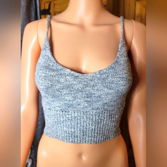 debut Tops - Debut Gray Knit Women's Crop Top